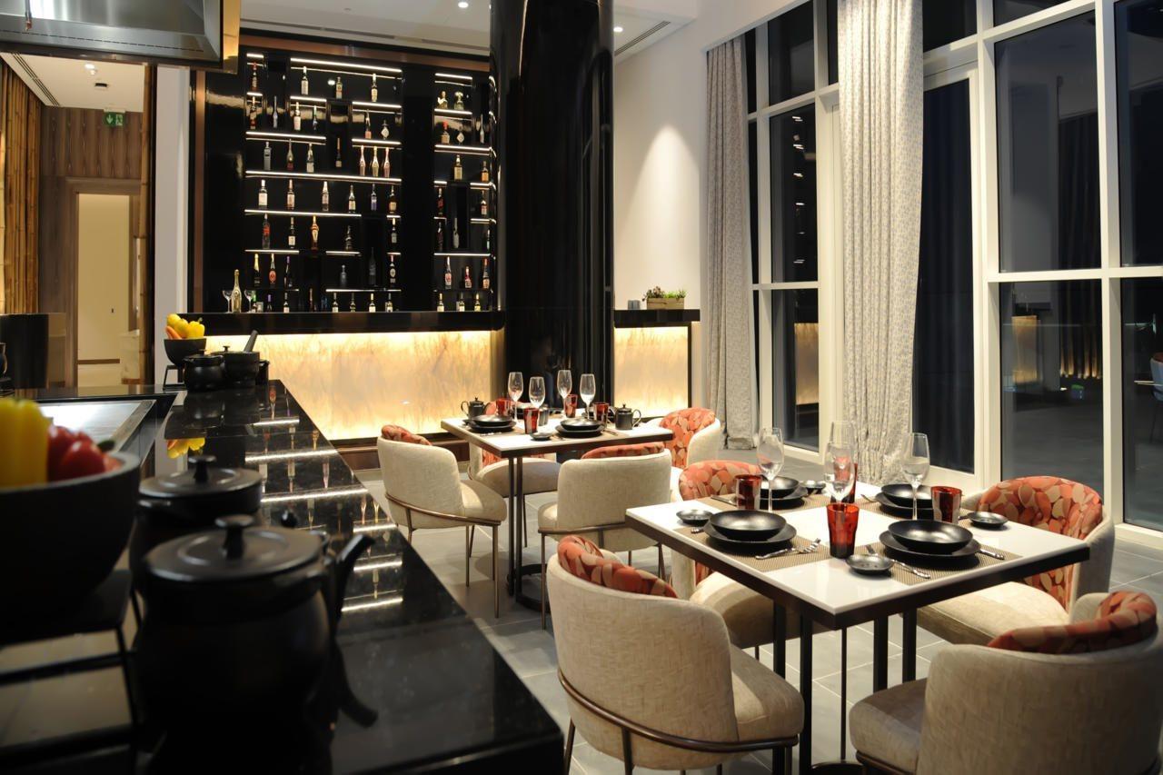 Royal M Al Aqah Beach Resort By Gewan Esterno foto The interior of the restaurant