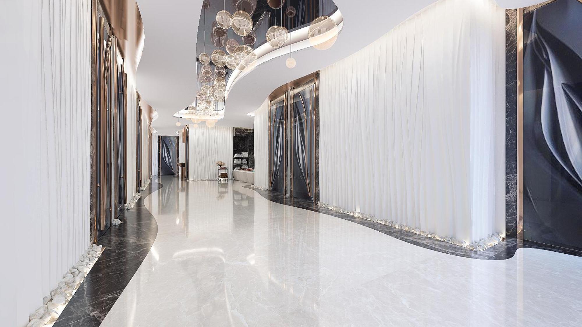 Royal M Al Aqah Beach Resort By Gewan Esterno foto Interior of the hotel