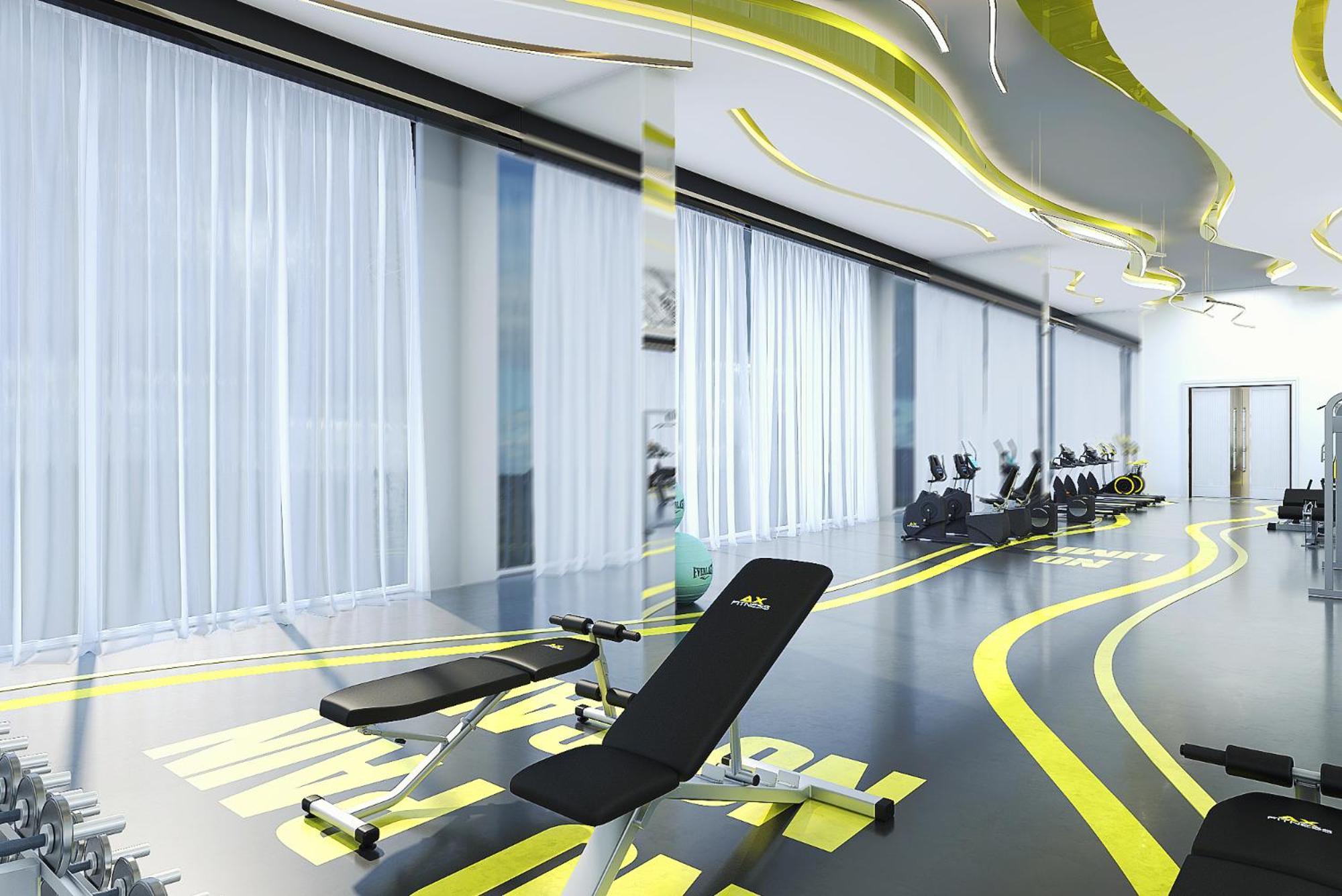 Royal M Al Aqah Beach Resort By Gewan Esterno foto The gym at the hotel